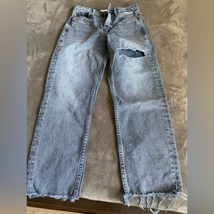 topshop straight leg distressed jeans